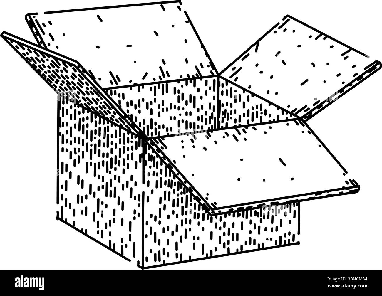 shipping cardboard box sketch hand drawn vector Stock Vector Image ...