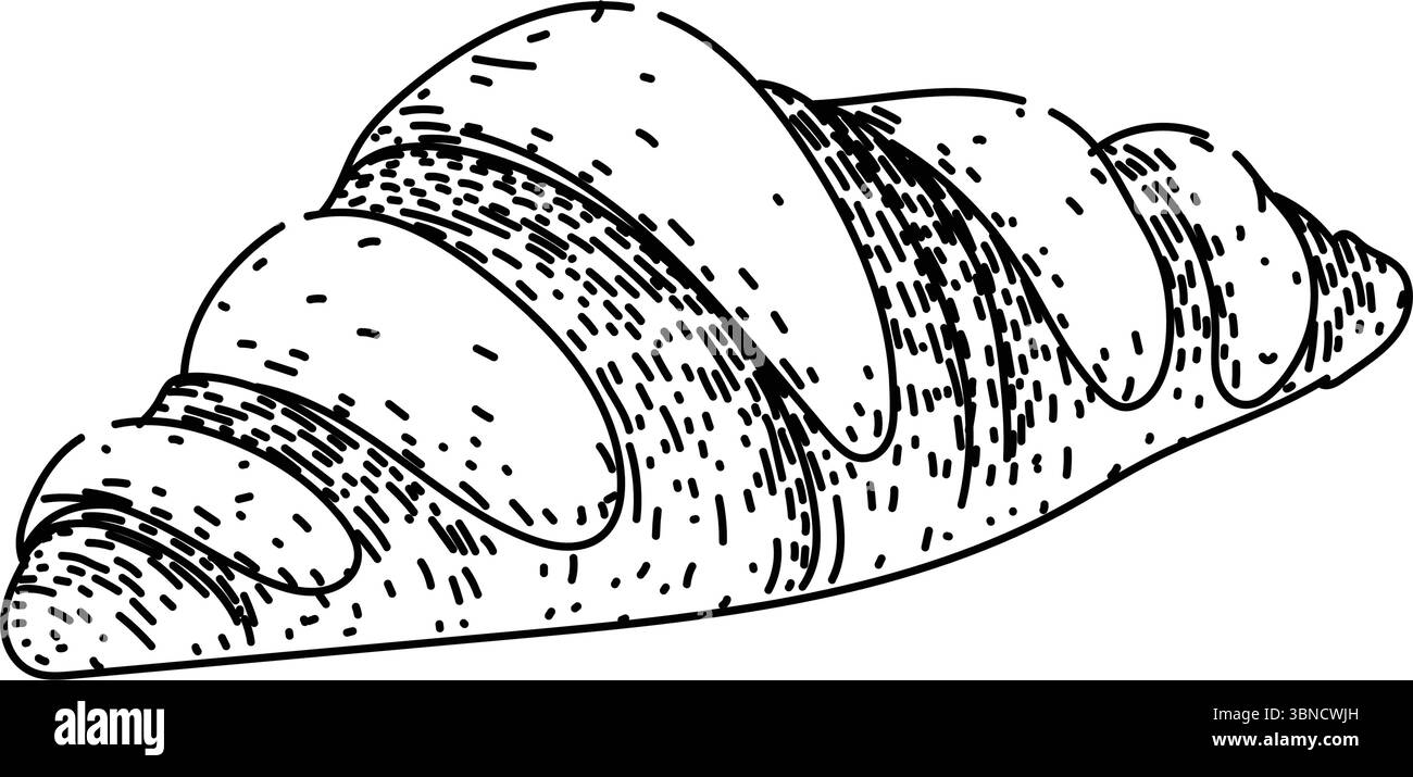 pastry croissant sketch hand drawn vector Stock Vector Image & Art - Alamy
