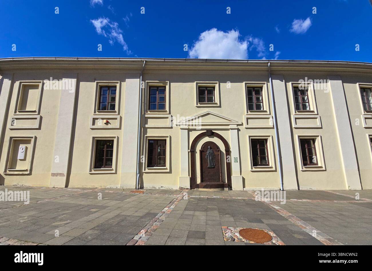 A memorial at an old building on Raguvos g. in the old town in Kaunas, Lithuania. - Smartphone Captured Stock Image