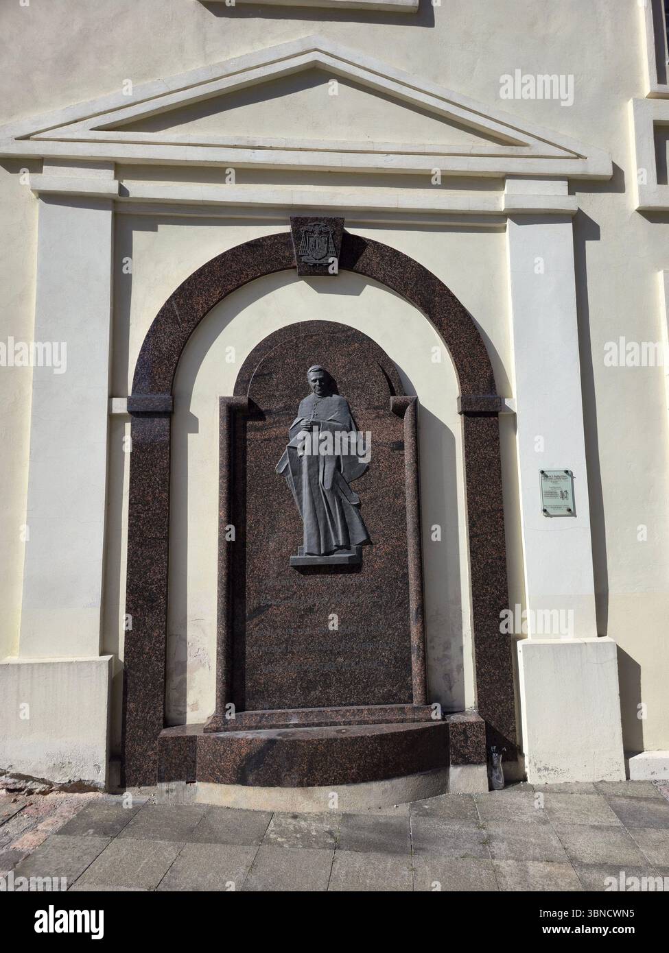 A memorial at an old building on Raguvos g. in the old town in Kaunas, Lithuania. - Smartphone Captured Stock Image