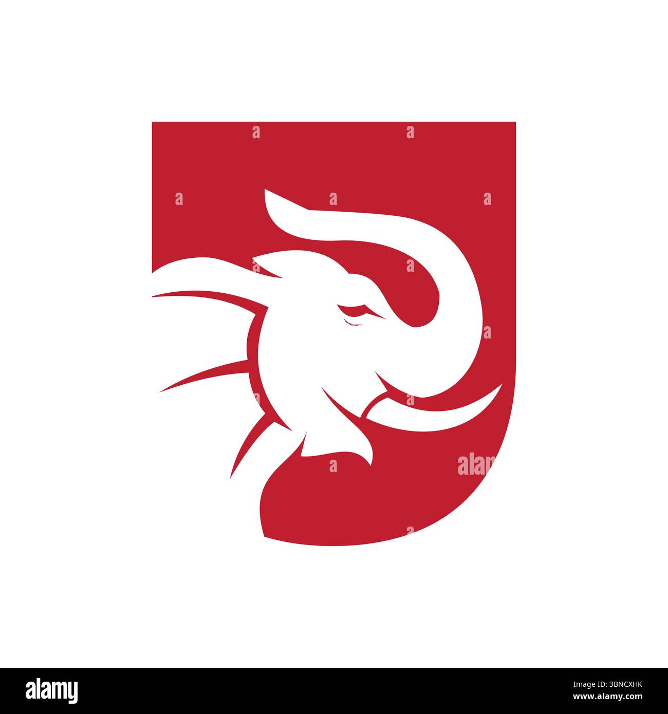 Letter U Elephant Logo Design. Minimal Elephant Symbol Vector Template Stock Vector