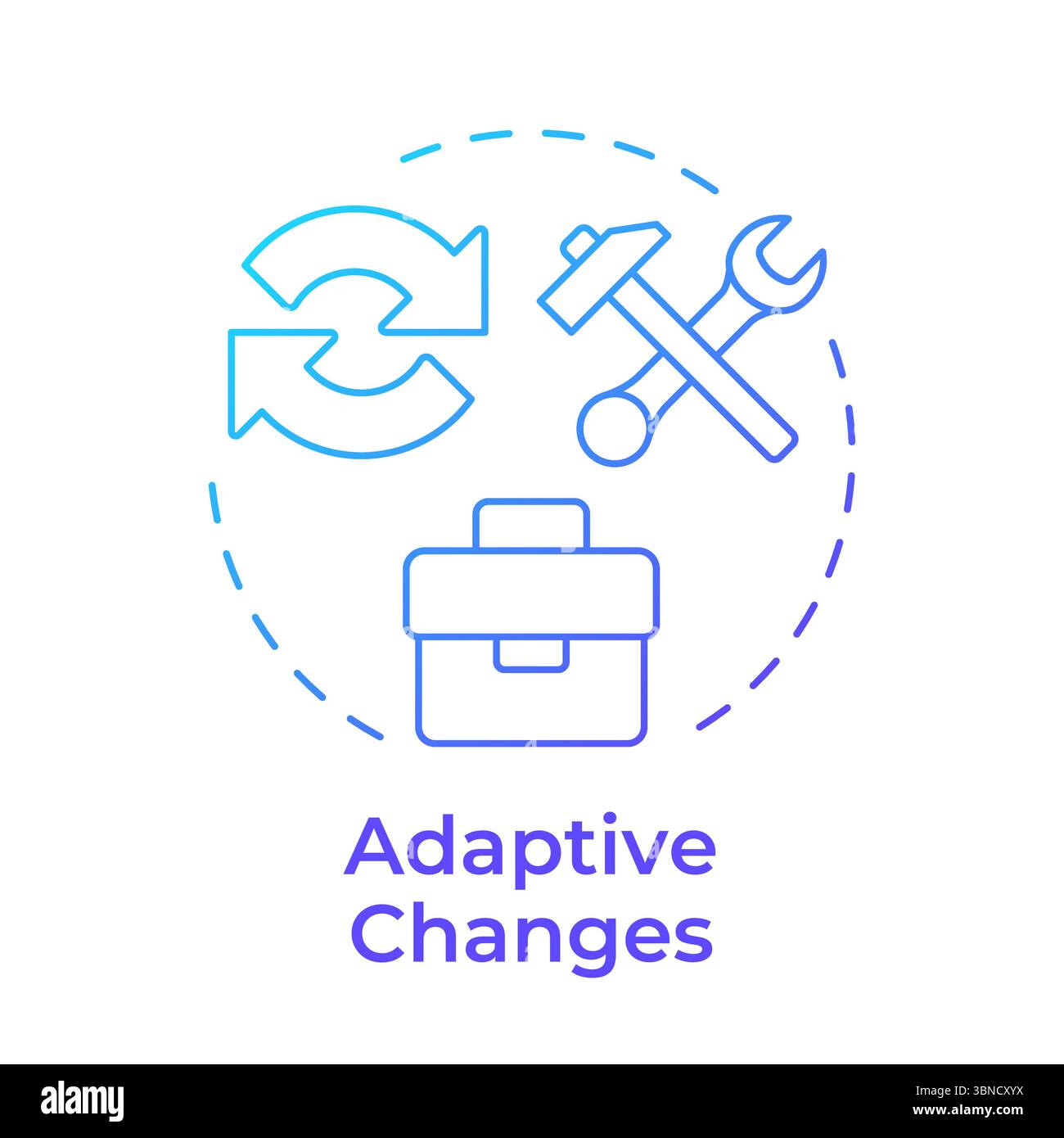 Adaptive changes blue gradient concept icon Stock Vector