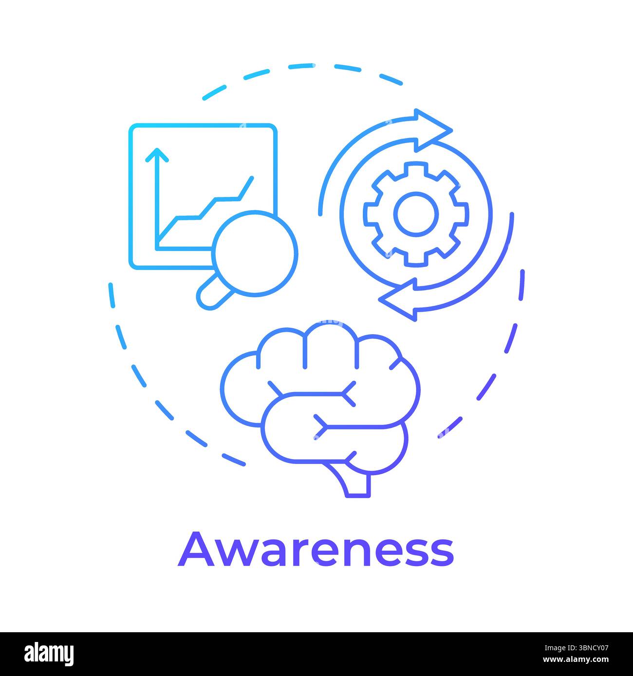 Awareness blue gradient concept icon Stock Vector