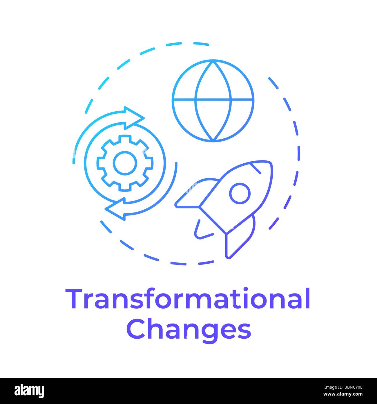 Transformational changes blue gradient concept icon Stock Vector