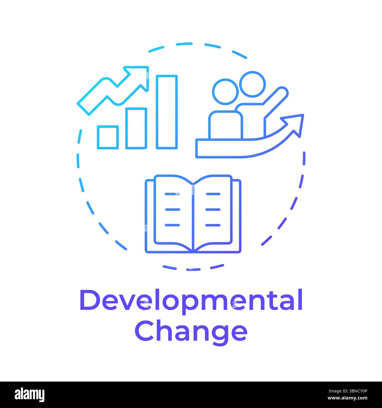 Developmental change blue gradient concept icon Stock Vector