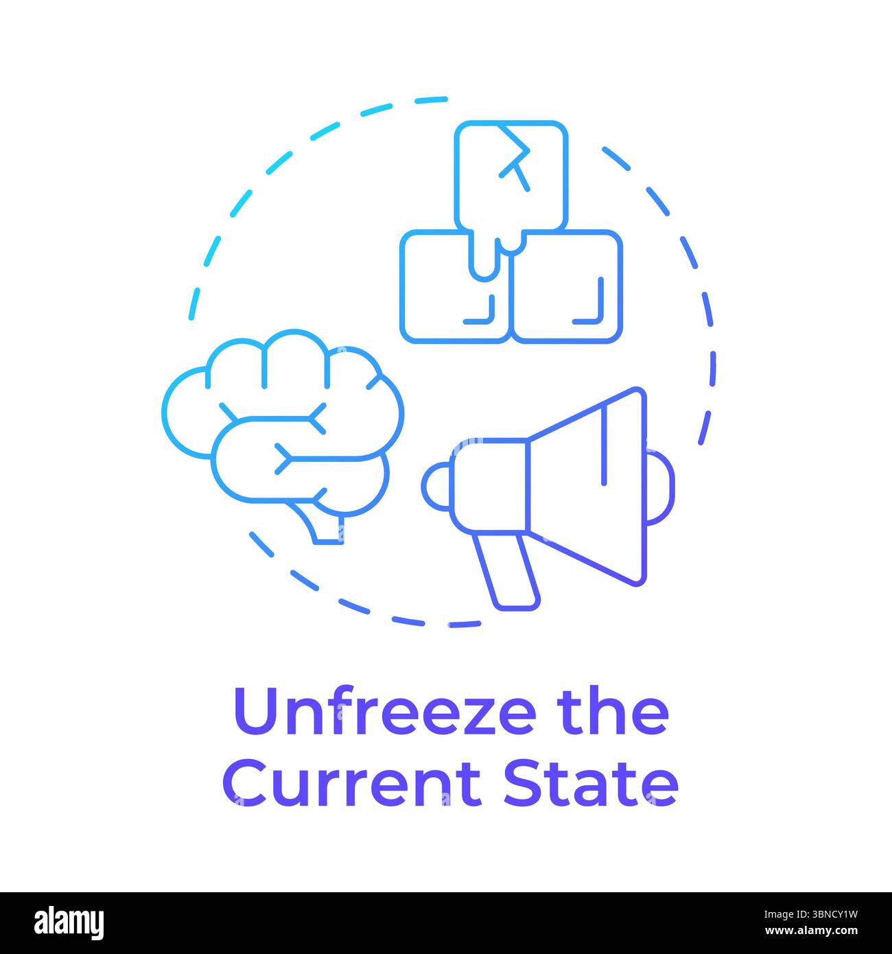 Unfreeze current state blue gradient concept icon Stock Vector