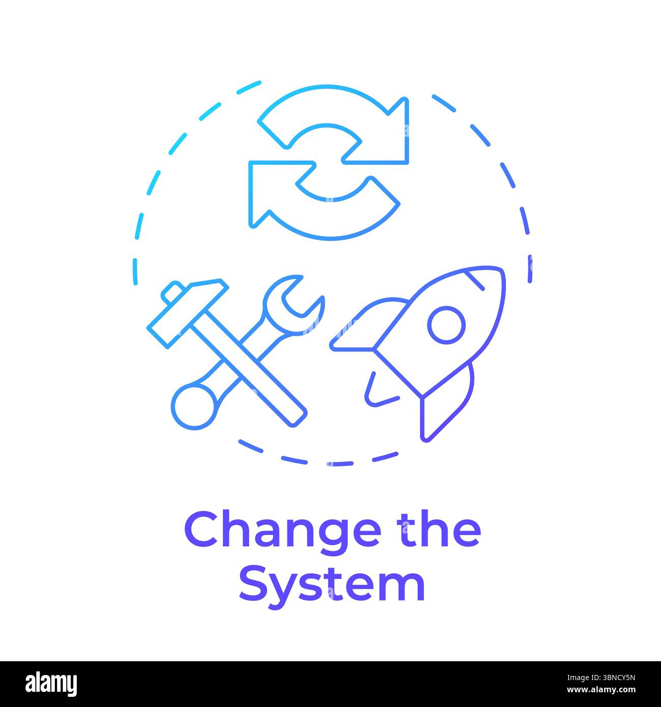 Change system blue gradient concept icon Stock Vector