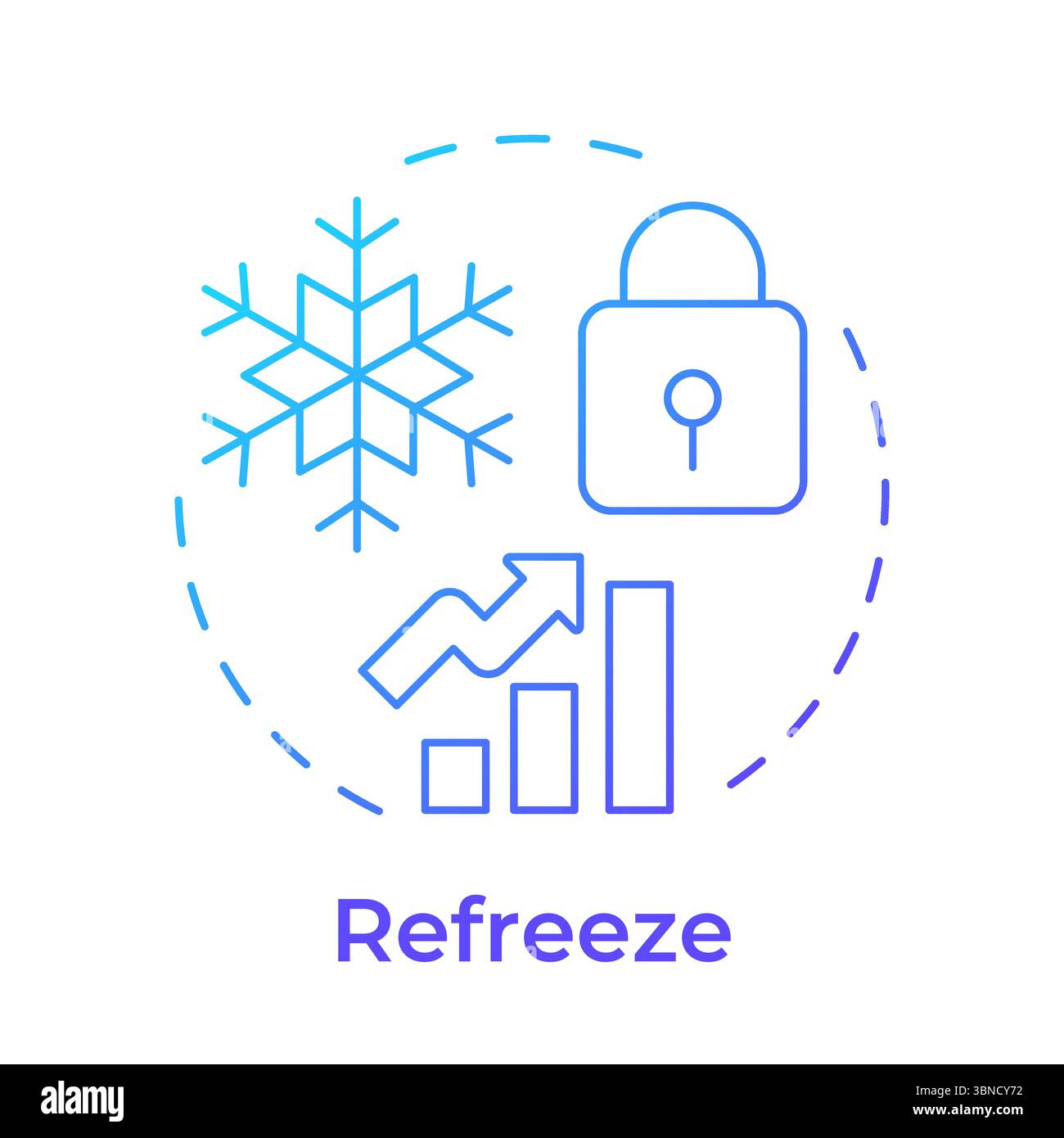 Refreeze blue gradient concept icon Stock Vector