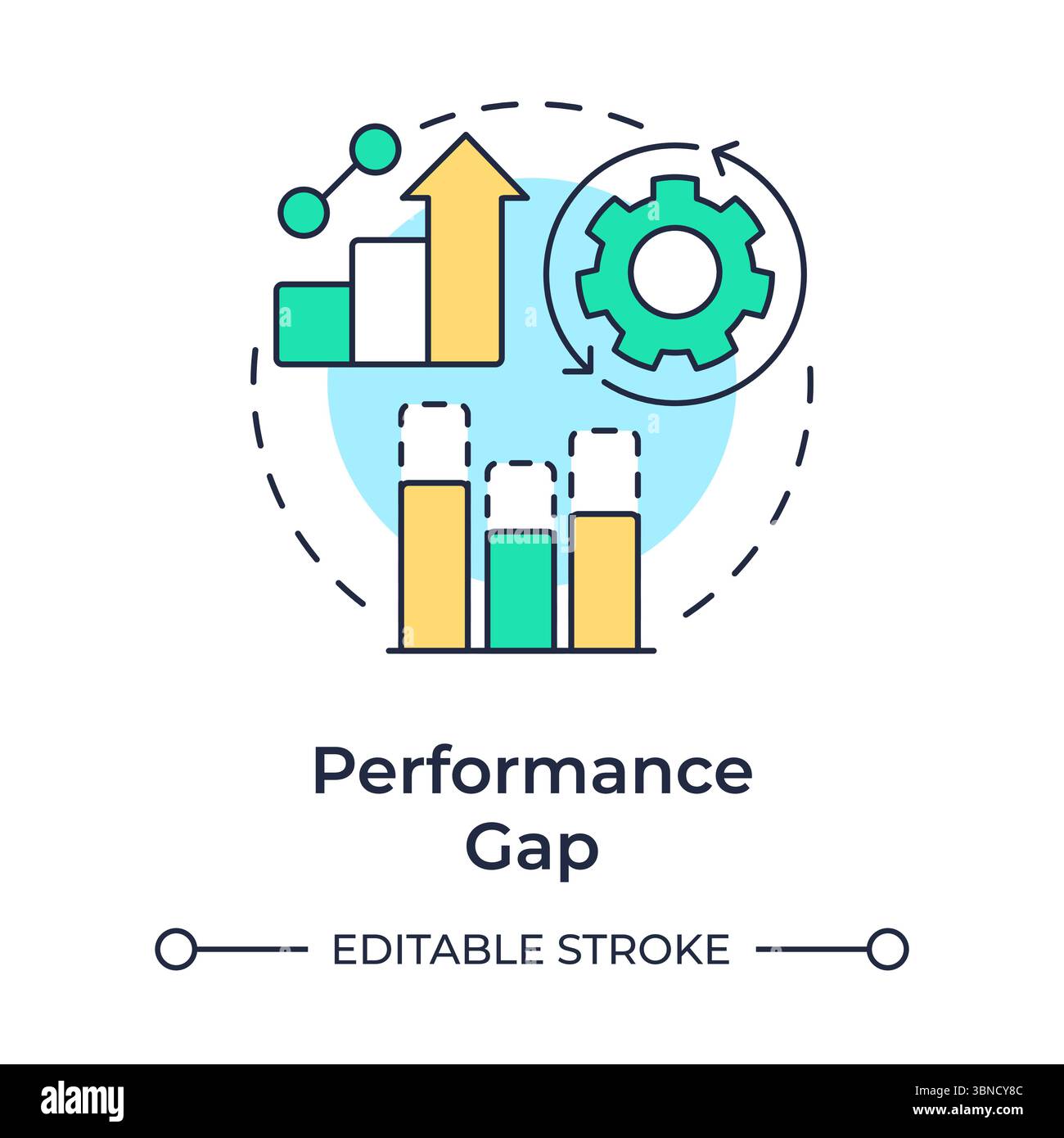 Performance gap analysis multi color concept icon Stock Vector Image ...