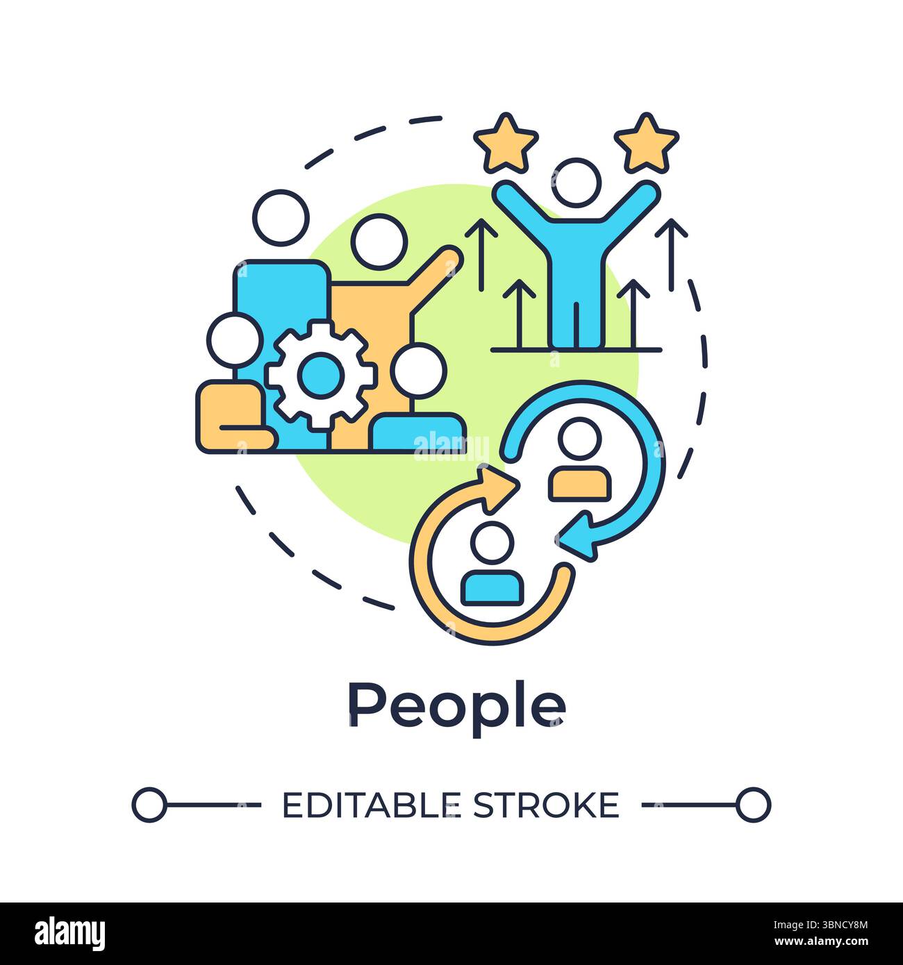 People multi color concept icon Stock Vector