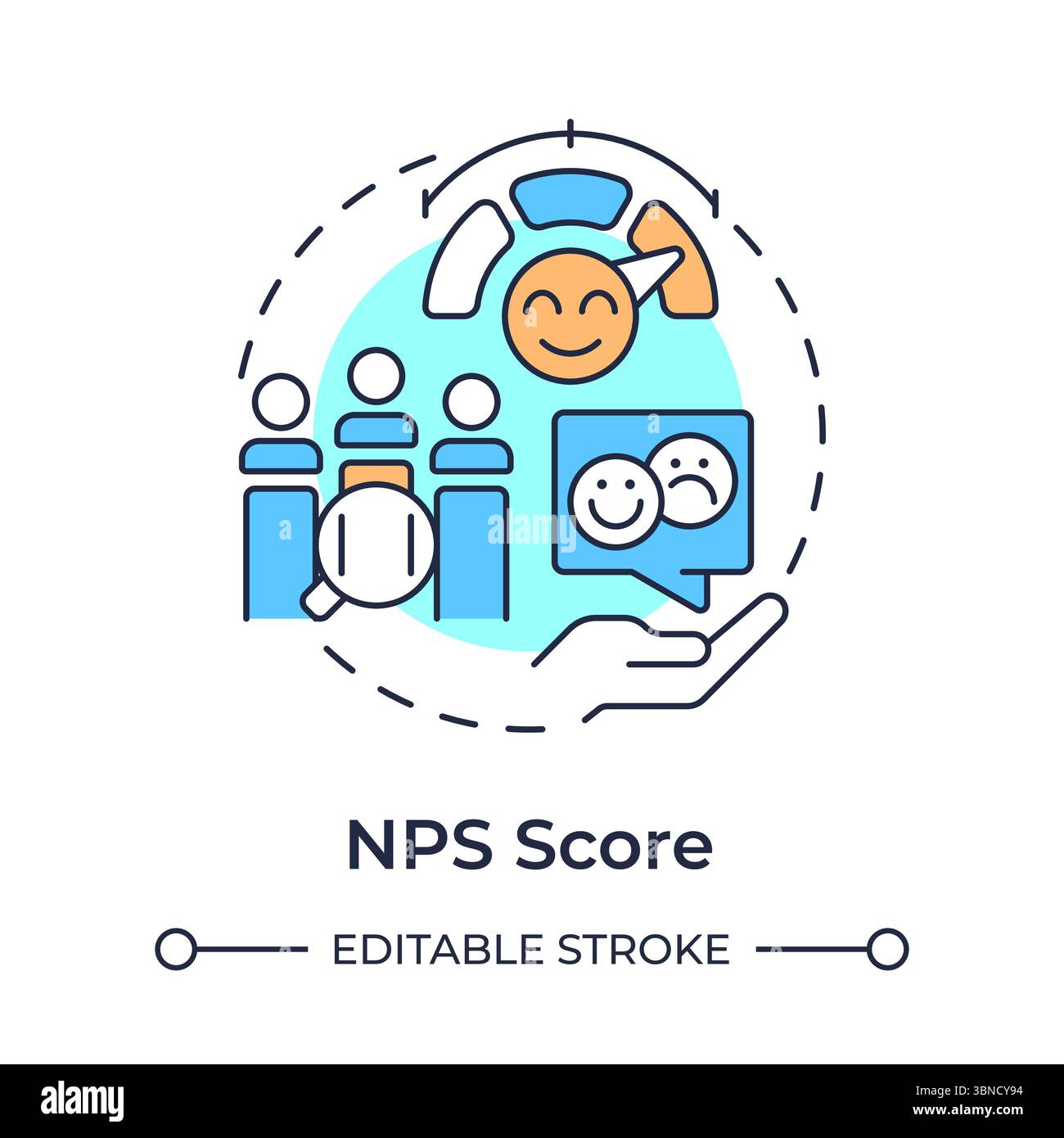 NPS score multi color concept icon Stock Vector
