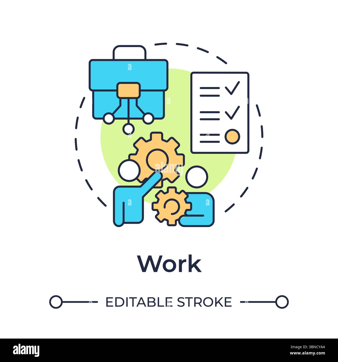 Work multi color concept icon Stock Vector