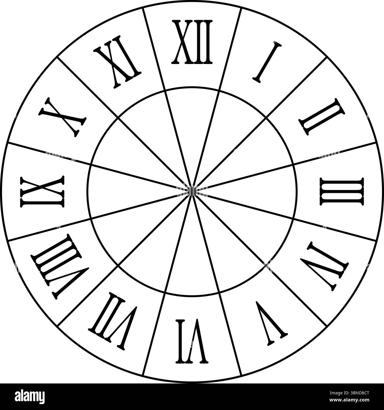 Black Clock With Roman Numerals Isolated On White vector Illustration Black Clock With Roman Numerals Isolated On White vector Illustration