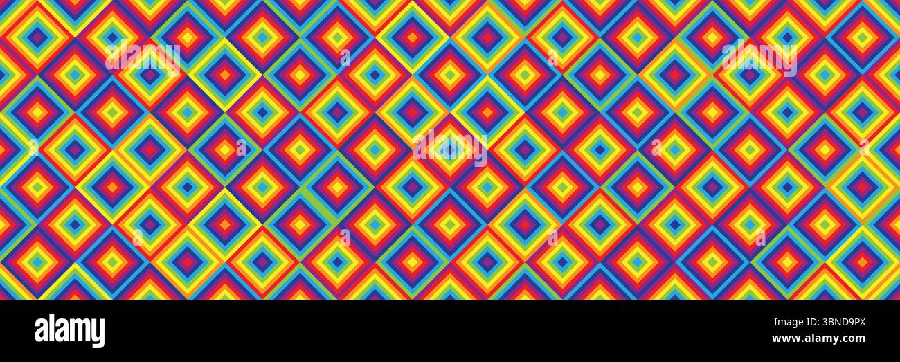 horizontal abstract colorful square design for pattern and background. Stock Vector