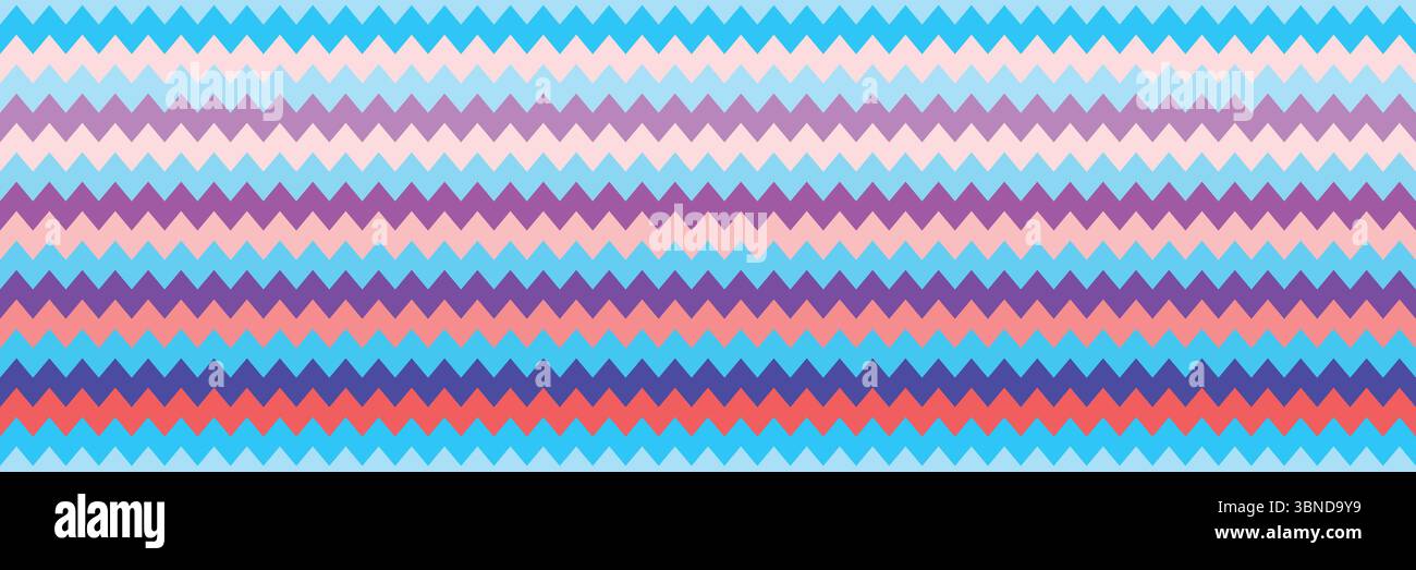 horizontal seamless colorful zigzag texture for pattern and background. Stock Vector