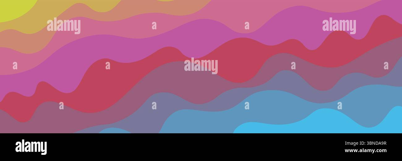 horizontal wavy colorful abstract background for pattern and design. Stock Vector