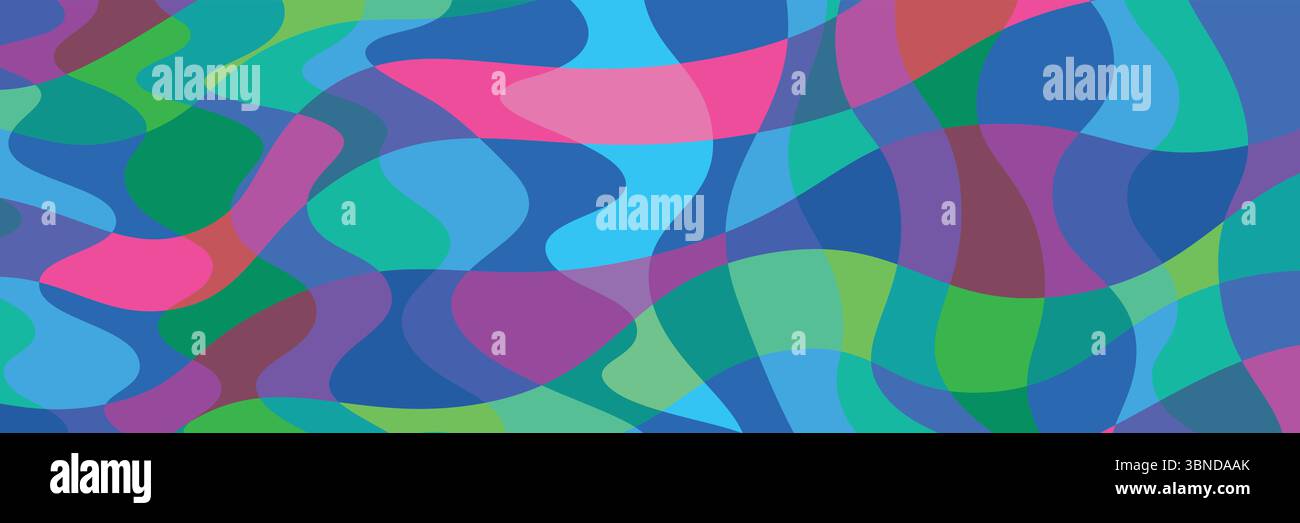 horizontal abstract colorful curve design for pattern and background. Stock Vector