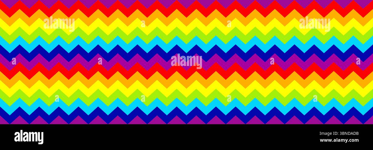 horizontal zigzag rainbow texture for pattern and background. Stock Vector
