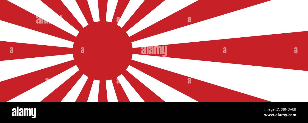 horizontal rising sun flag for pattern and background. Stock Vector