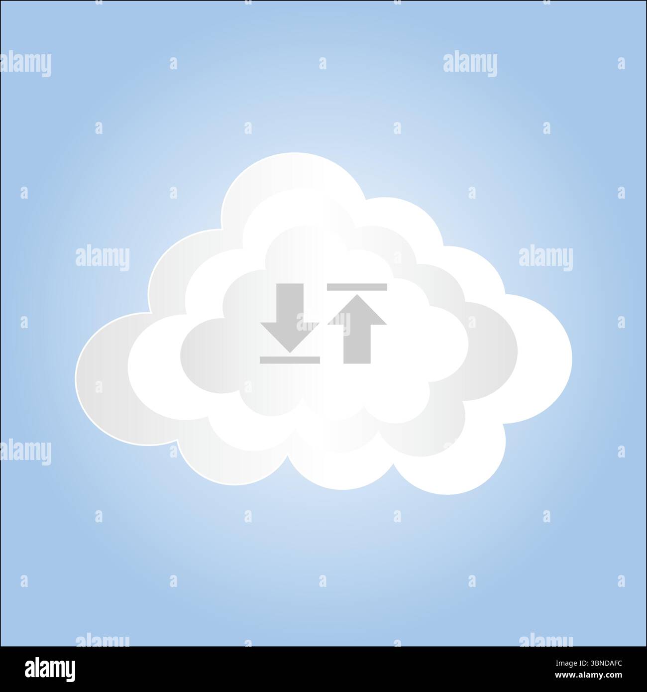 creative cloud storage on blue sky,vector illustration. Stock Vector