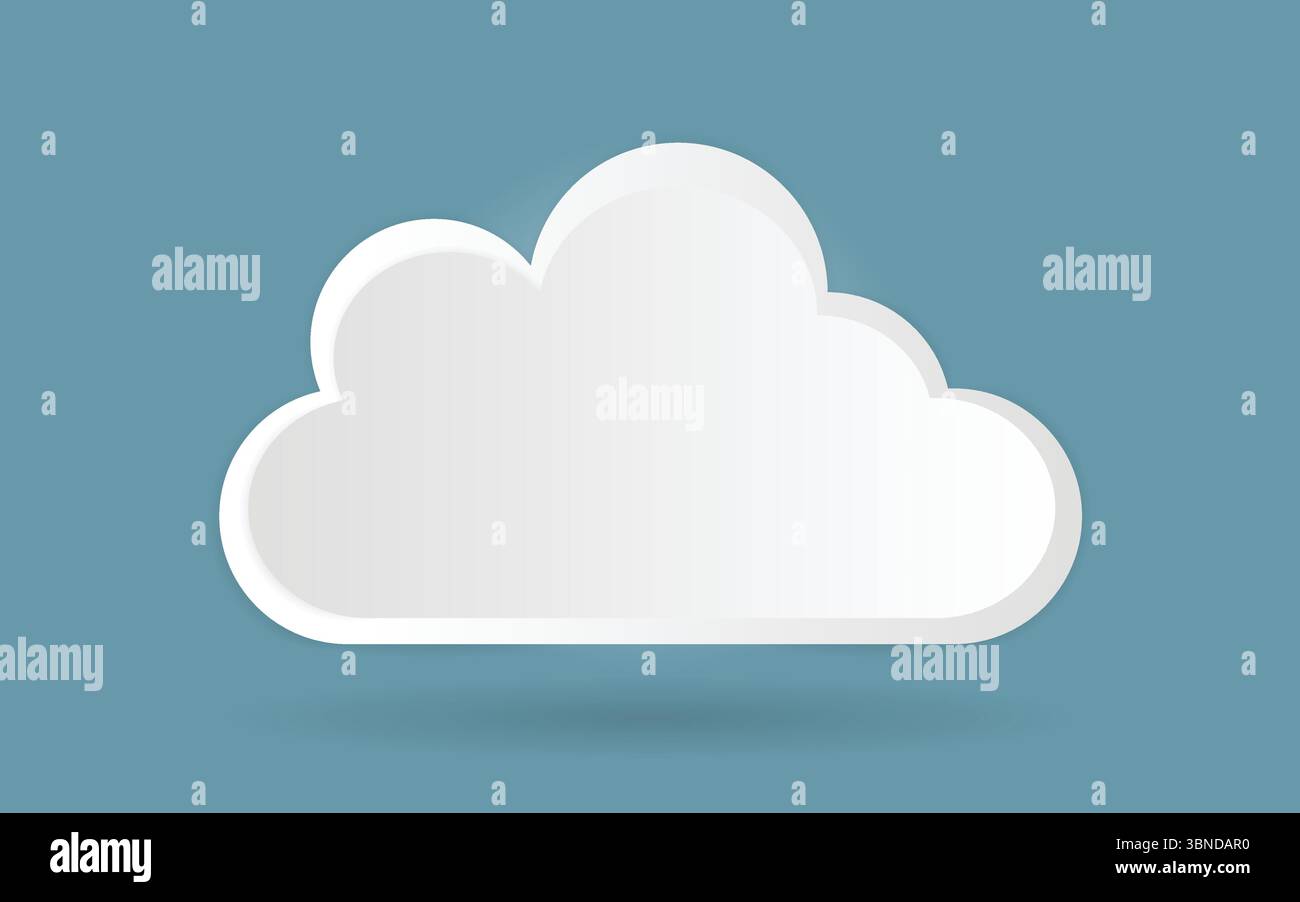 creative cloud storage on blue sky,vector illustration. Stock Vector