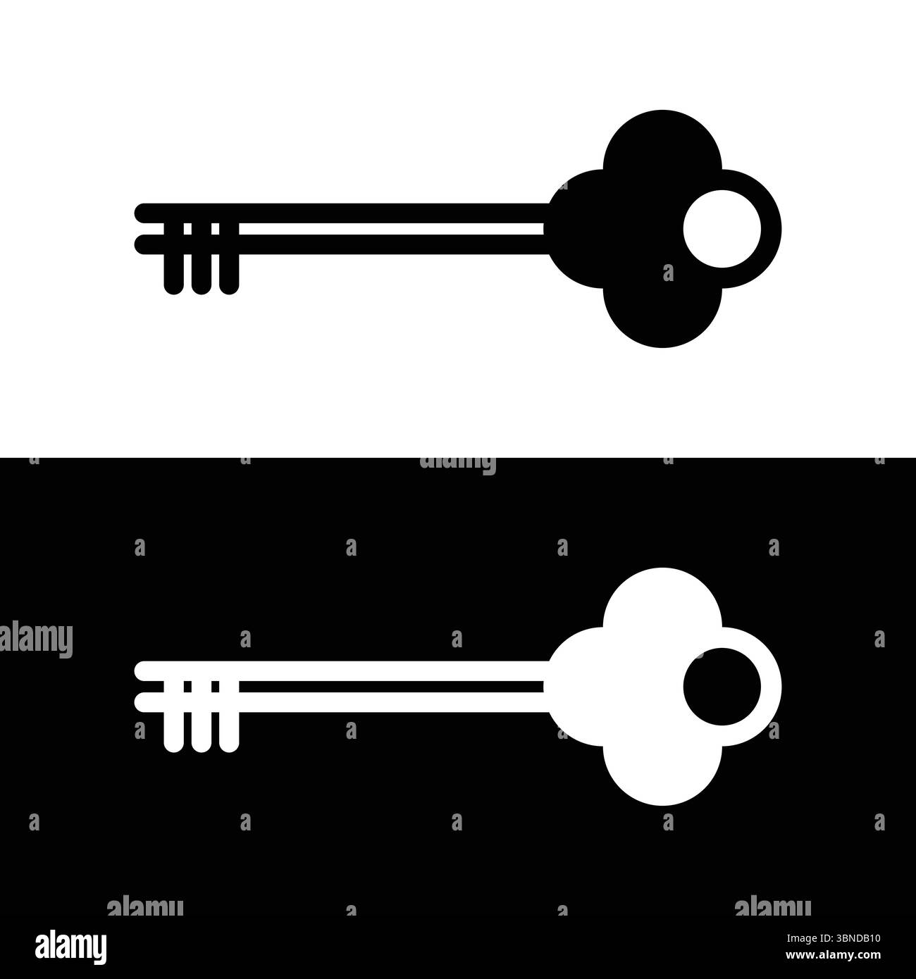 black and white key icon,vector illustration. Stock Vector