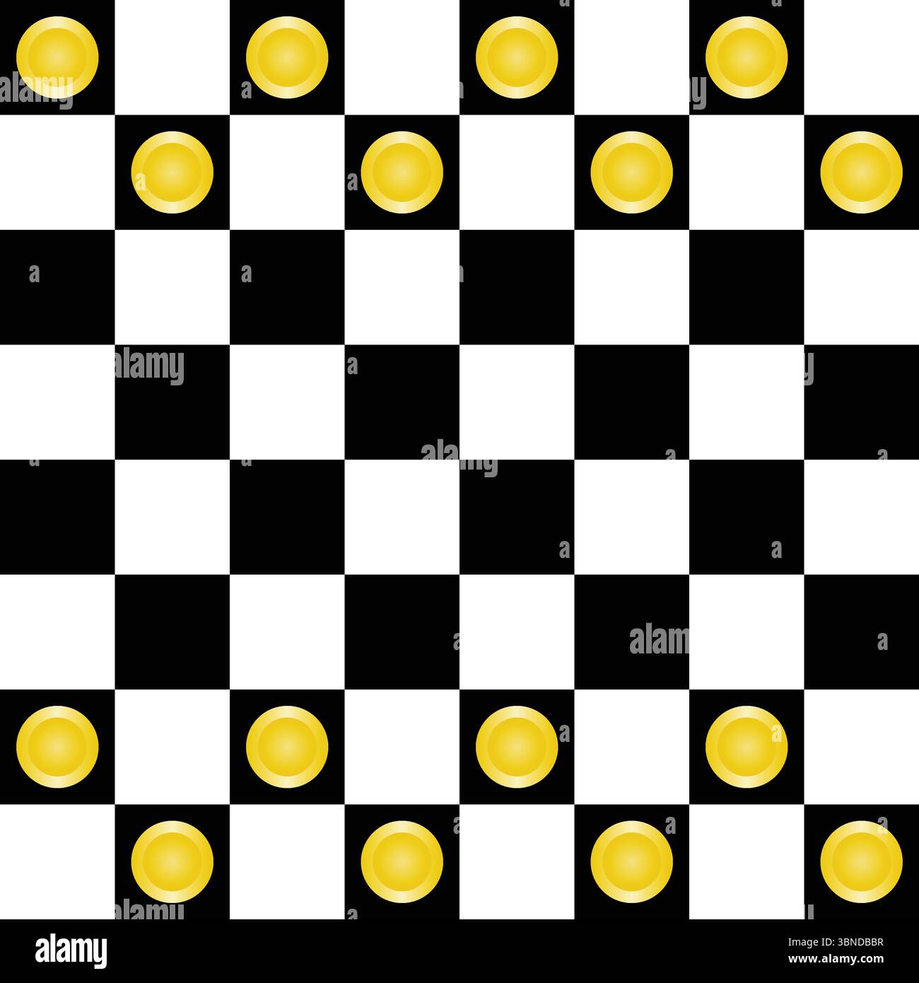 chessboard with circle golden chess for pattern and background,vector illustration. Stock Vector