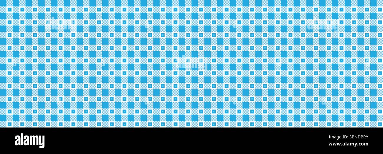 vector illustration of horizontal blue checked pattern for background and design. Stock Vector
