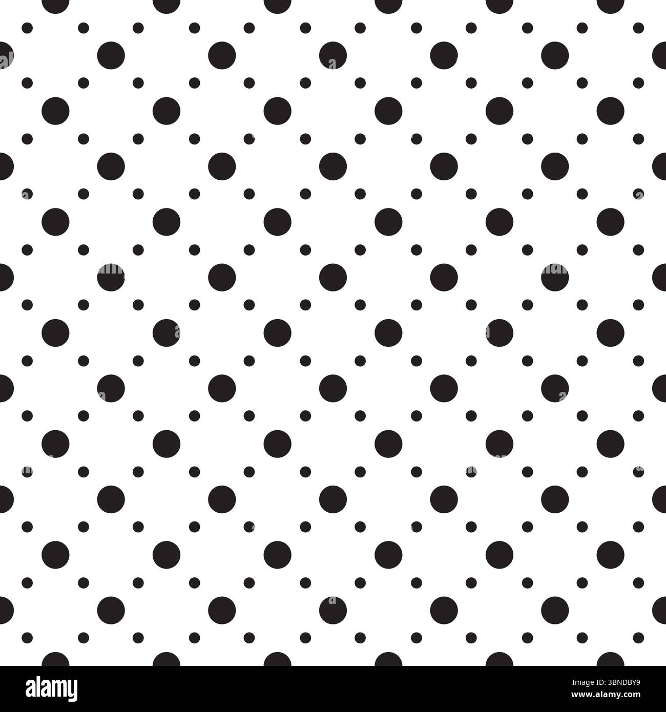 black and white polka dot seamless design for pattern and background. Stock Vector
