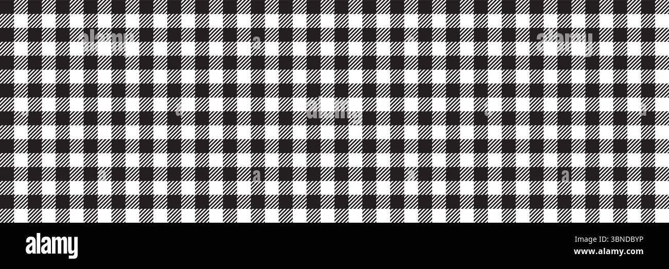horizontal black checked seamless design for pattern and background. Stock Vector