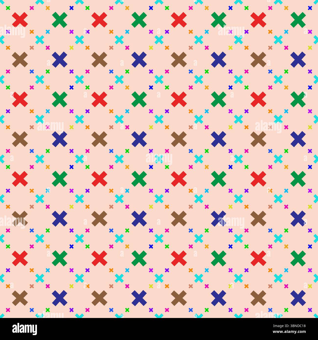 multicolored cross seamless design for pattern and background. Stock Vector