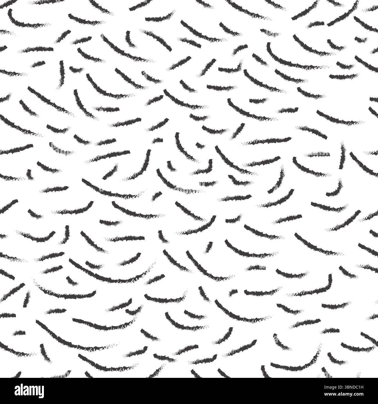 black and white painted brush seamless design for pattern and background. Stock Vector