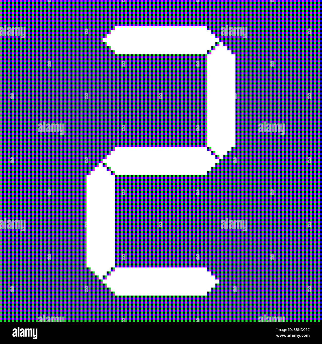 realistic digital LED screen with digital number two 2 for pattern and background. Stock Vector