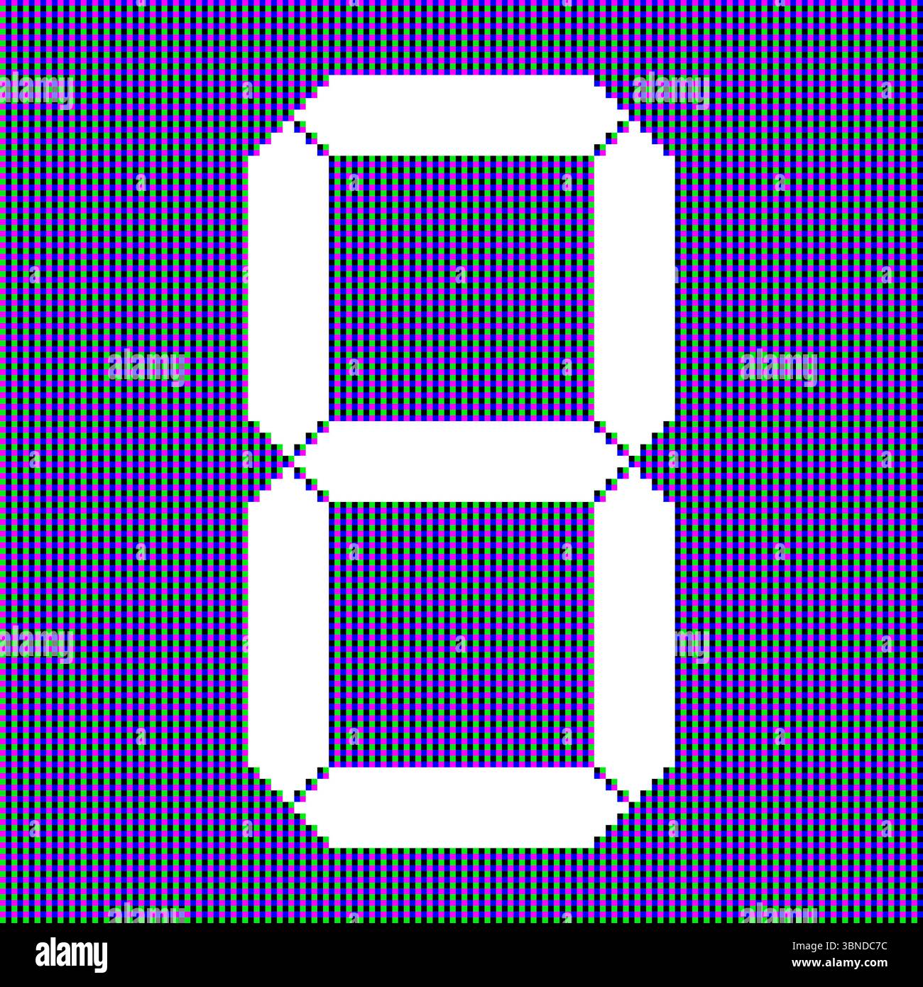 realistic digital LED screen with digital number eight 8 for pattern ...