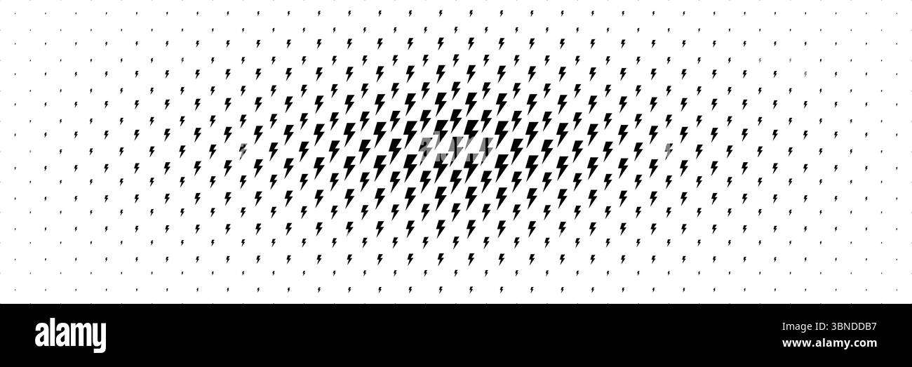 horizontal black thunderbolt spreading from center for pattern and background. Stock Vector