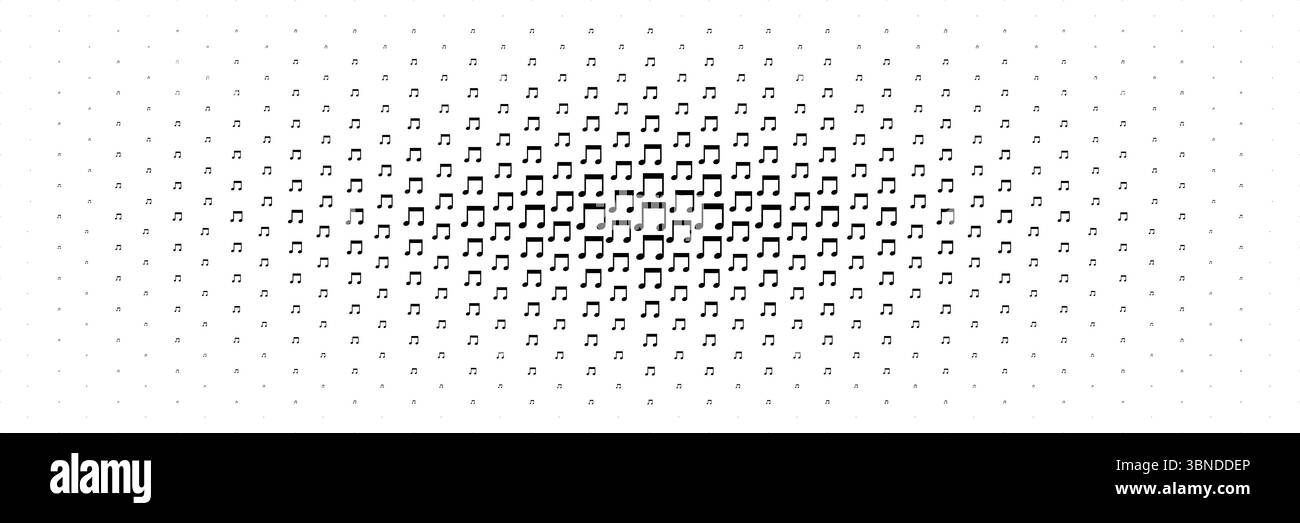 horizontal halftone spread from center of musical note design for ...