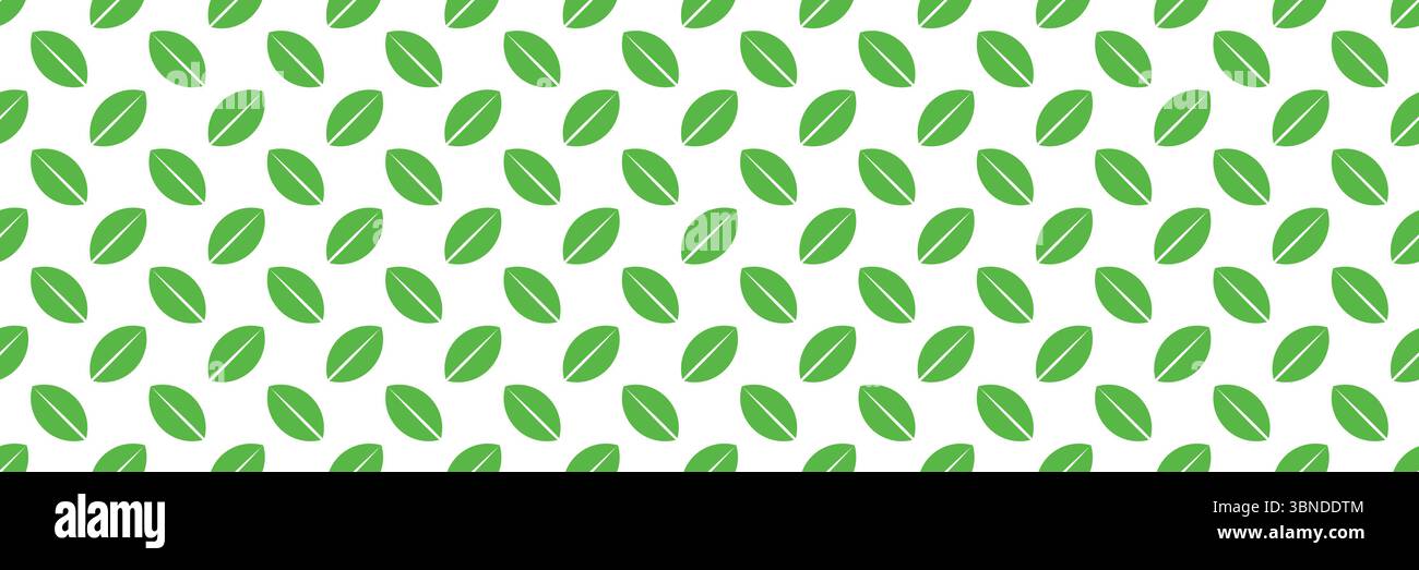 Horizontal Leaf Pattern horizontal seamless of green leaves design for pattern and background ...