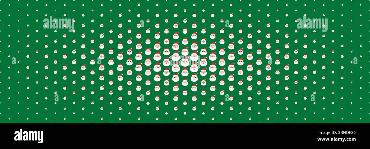 horizontal cute santa claus spread from center for pattern and background. Stock Vector