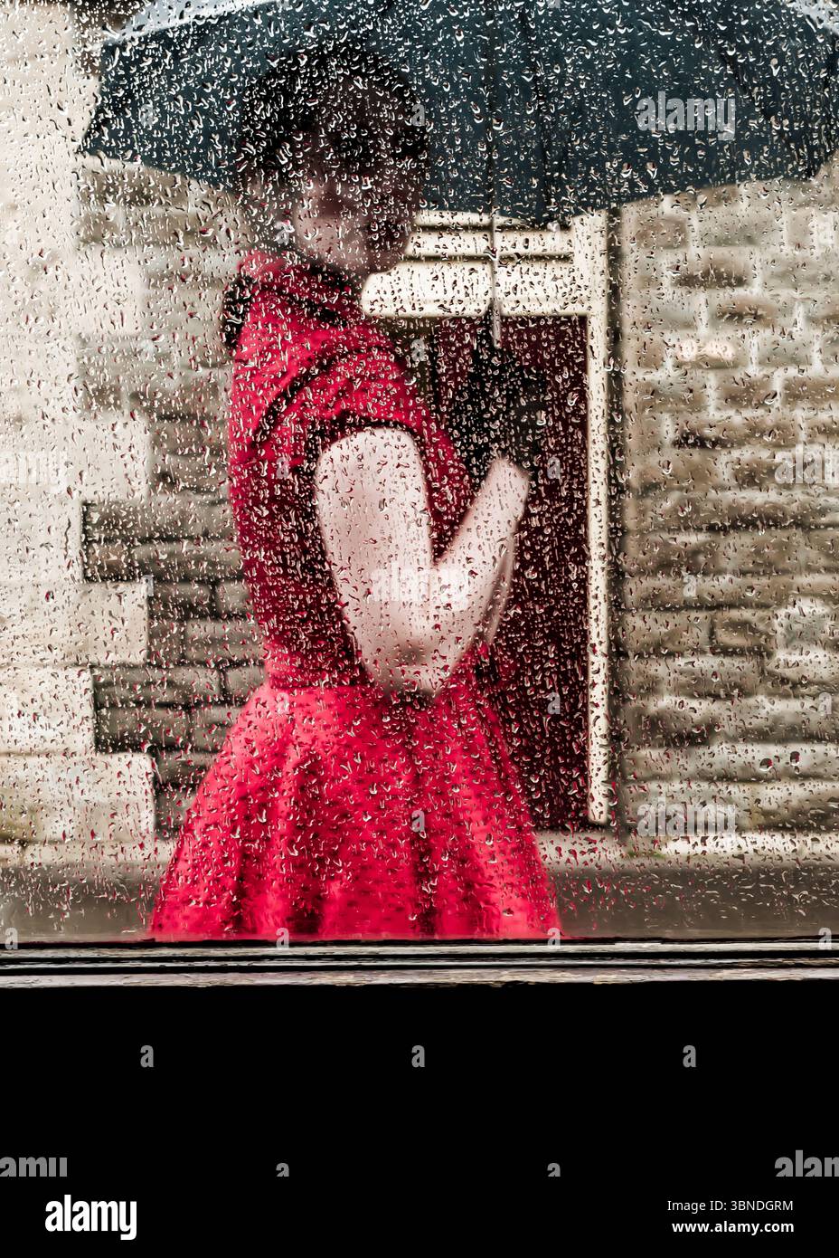 open lace back dress Woman in red dress poster  Sillystroke