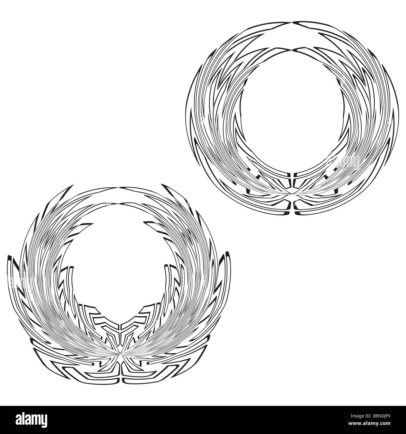 Silver wreath frames. Round laurel design. Decorative circle ornament. Vintage vector element. Stock Vector