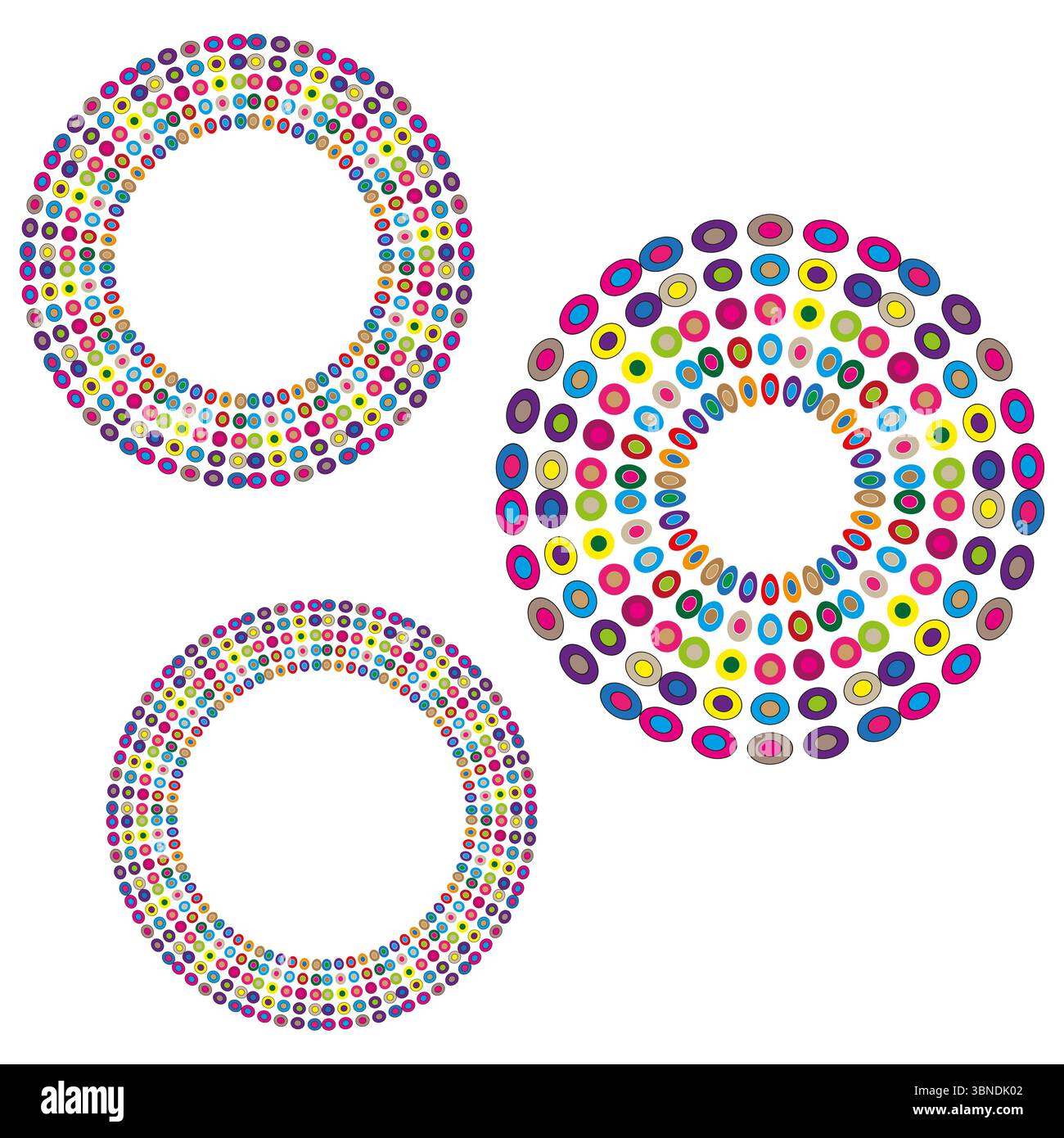 Colorful circle pattern. Abstract geometric forms. Vibrant ring ...