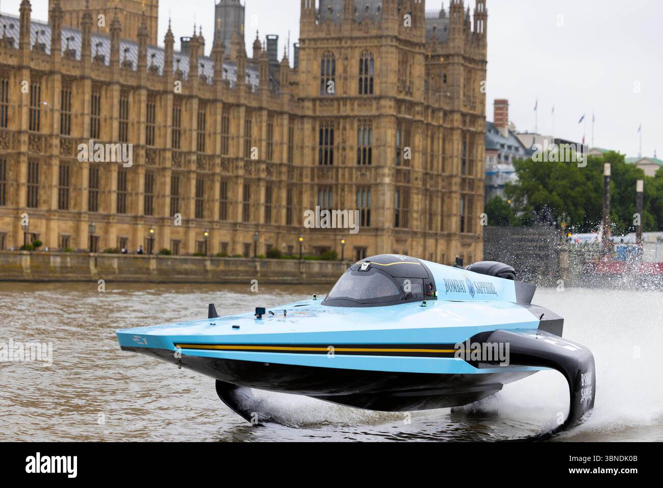 E1 Boat Racing Rear EDITORIAL USE ONLY General view of an E1 RaceBird all-electric race ...