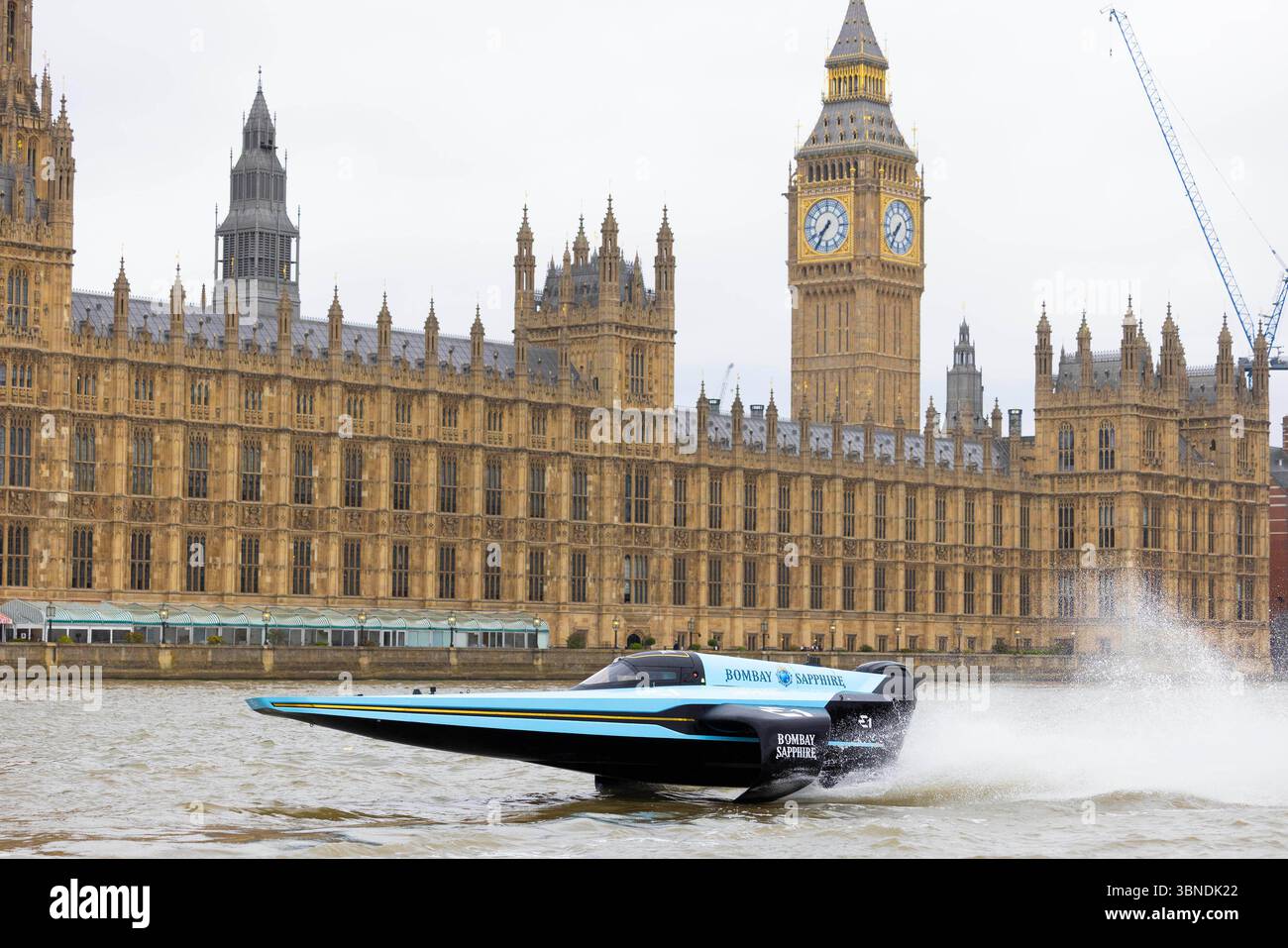 E1 Boat Racing Rear EDITORIAL USE ONLY General view of an E1 RaceBird all-electric race ...