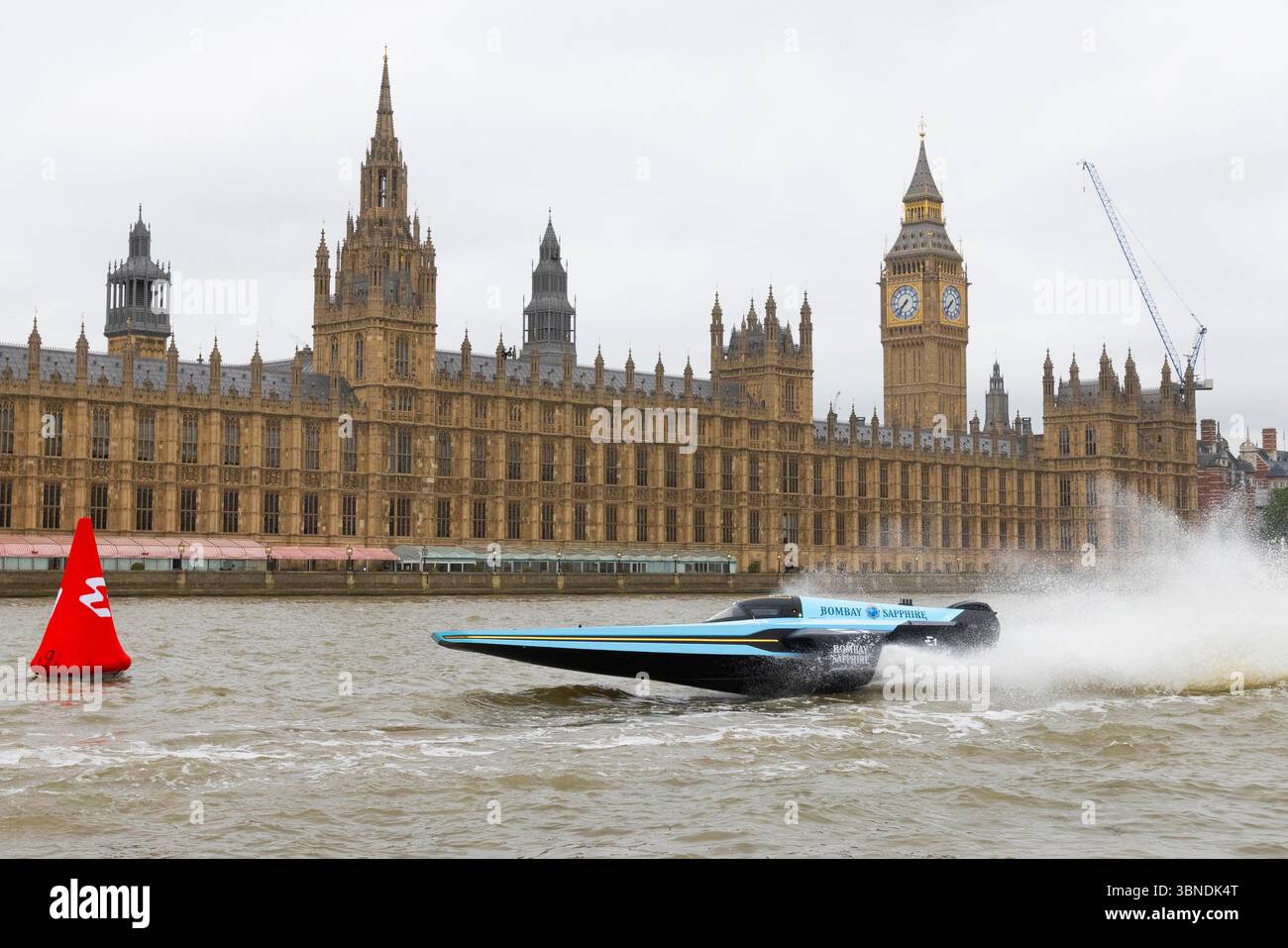 EDITORIAL USE ONLY General view of an E1 RaceBird all-electric race ...