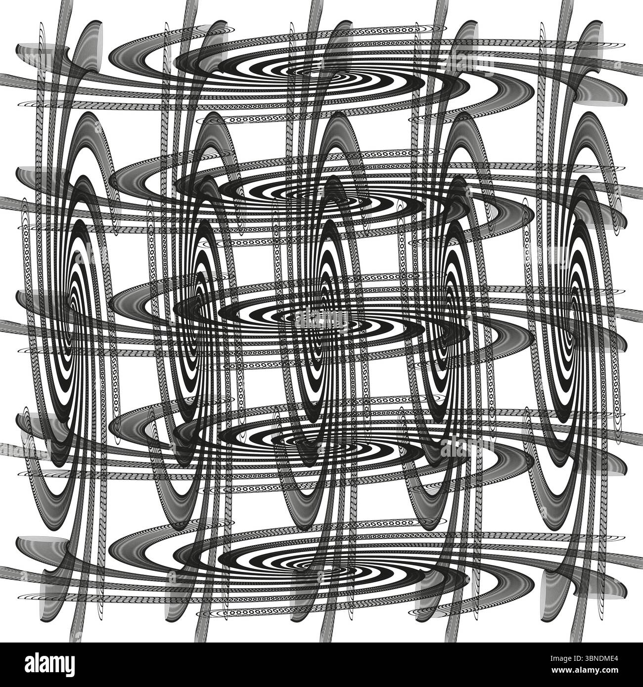 Distorted grid icon. Woven line pattern. Optical weave Vector. Monochrome abstract mesh. Stock Vector