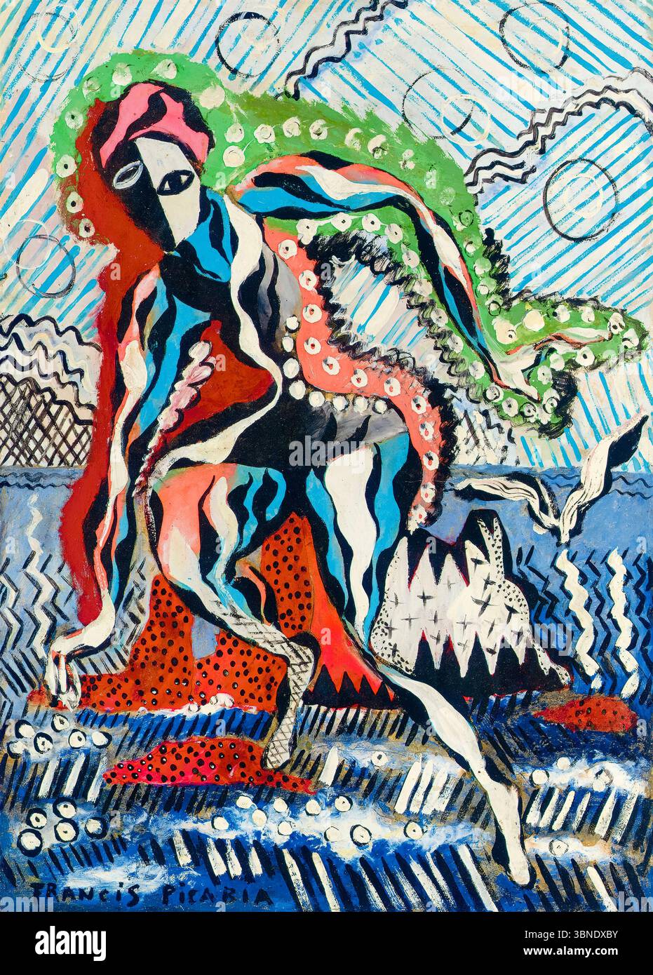 Neuse Paper Francis Picabia, Baigneuse (Bather), painting in oil and ripolin on ...