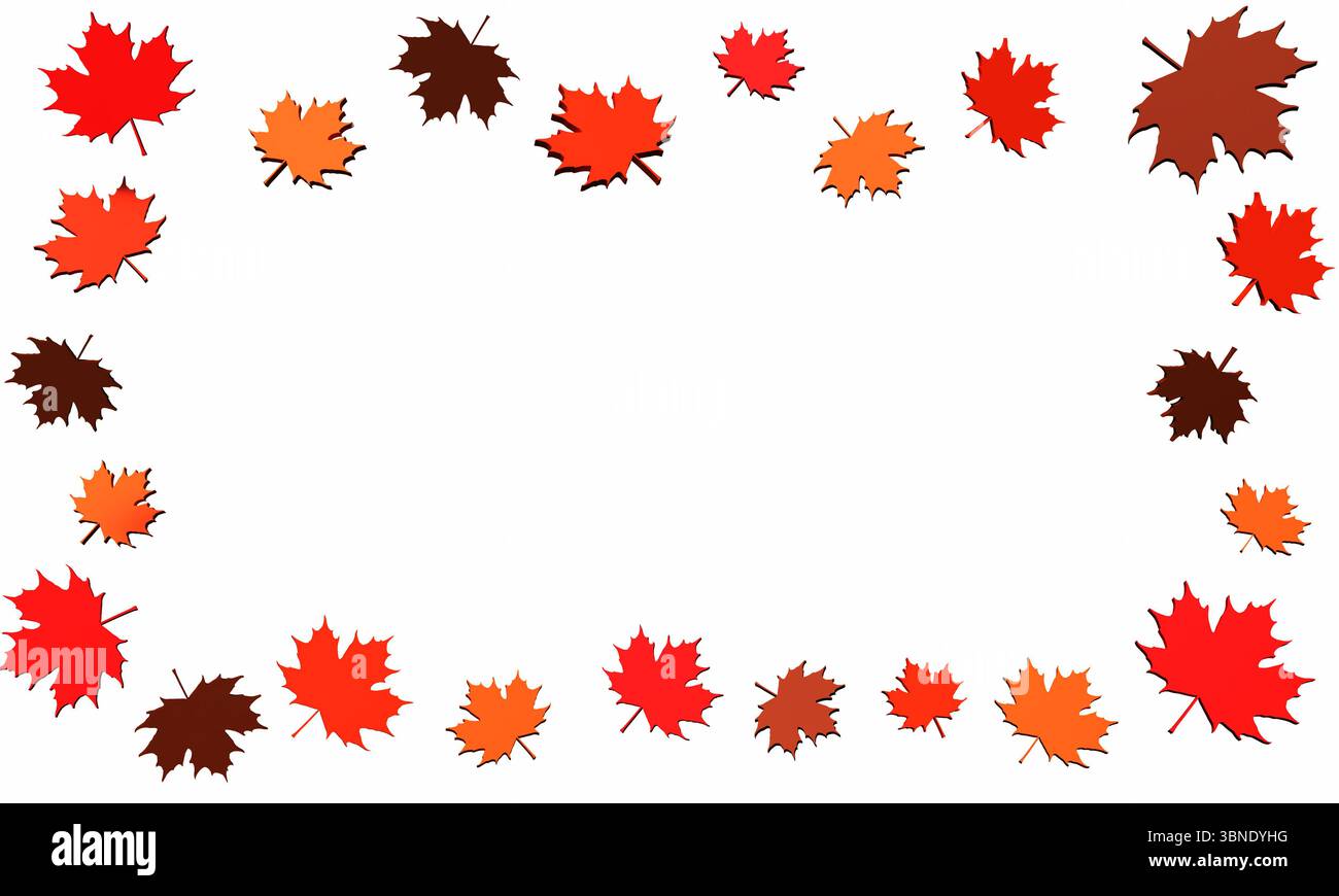 Maple leaf red orange brown color object icon symbol sign mockup empty