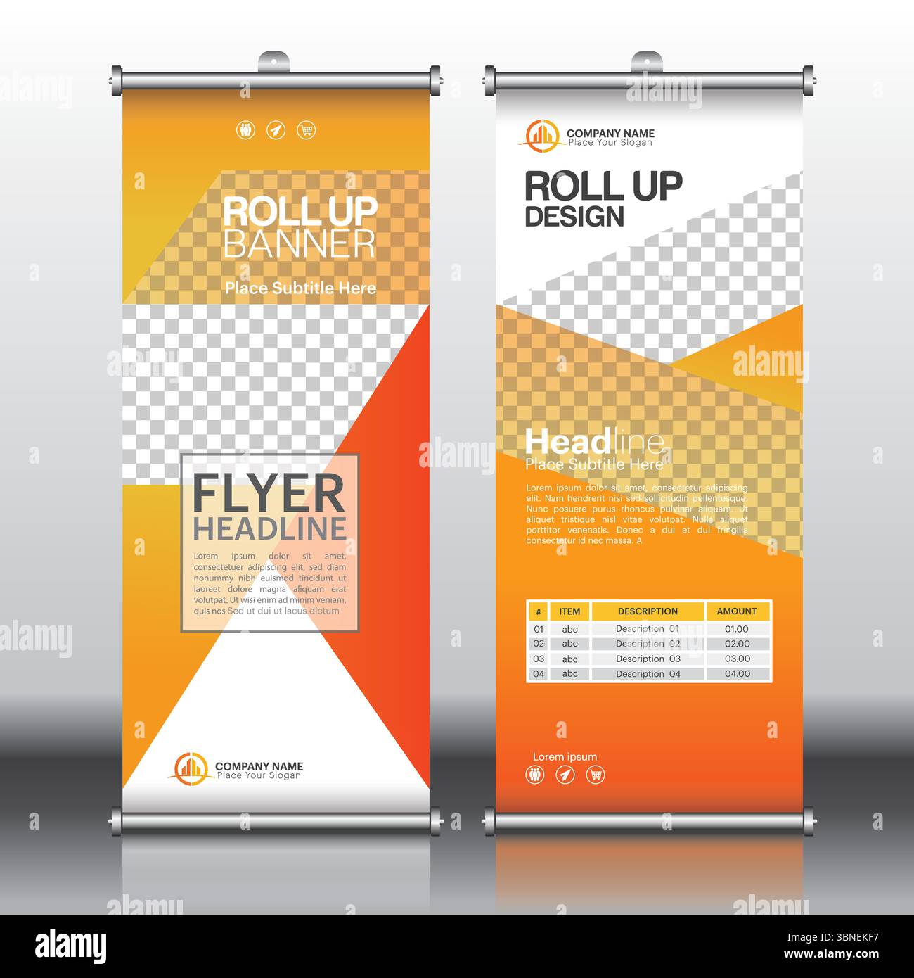 Comp Banner Roll Up Banner Design - Modern X-Banner and Flag-Banner Template Stock ...