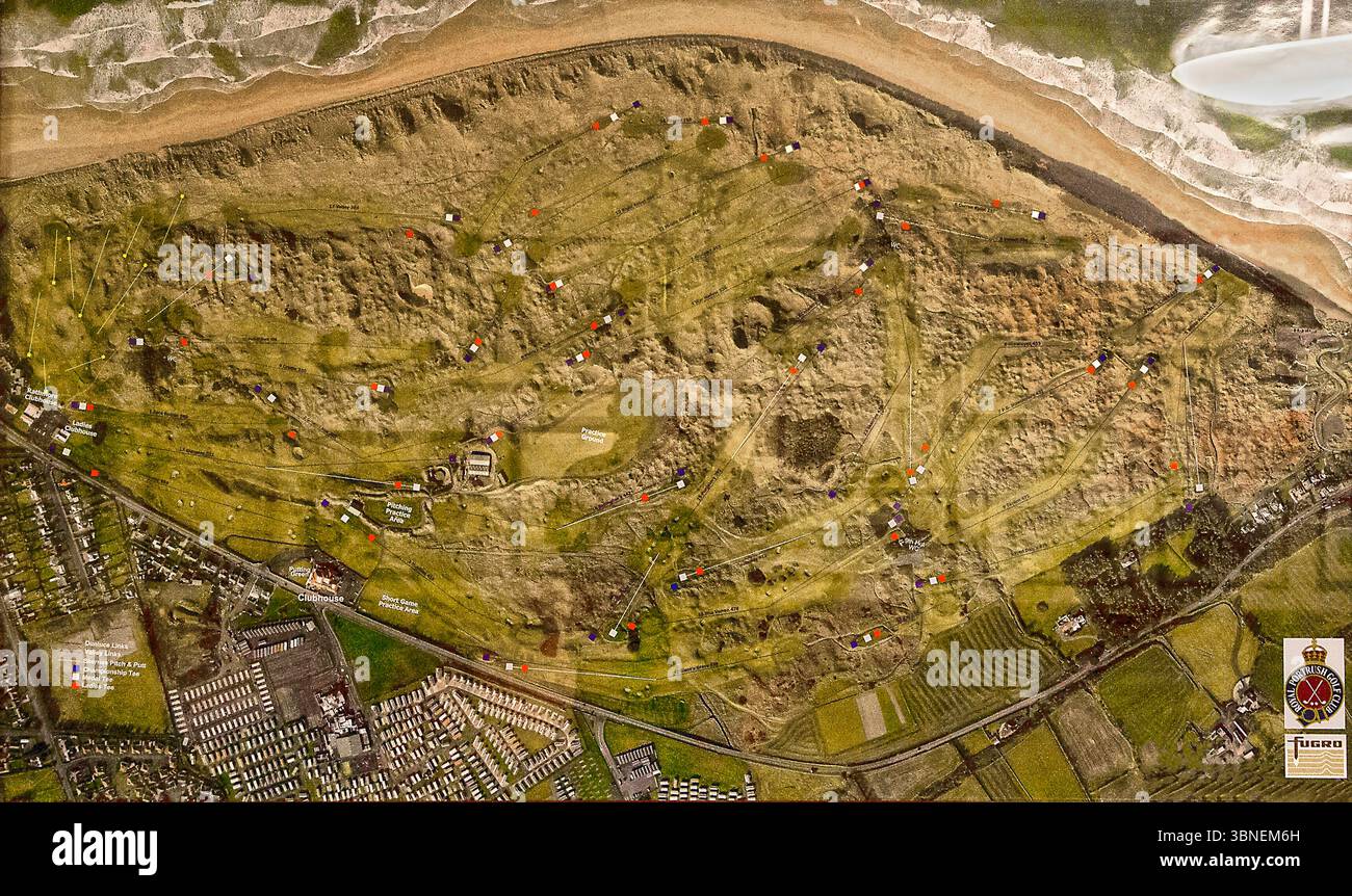 Map of the Royal Portrush Golf Club venue for the 2025 Open golf ...