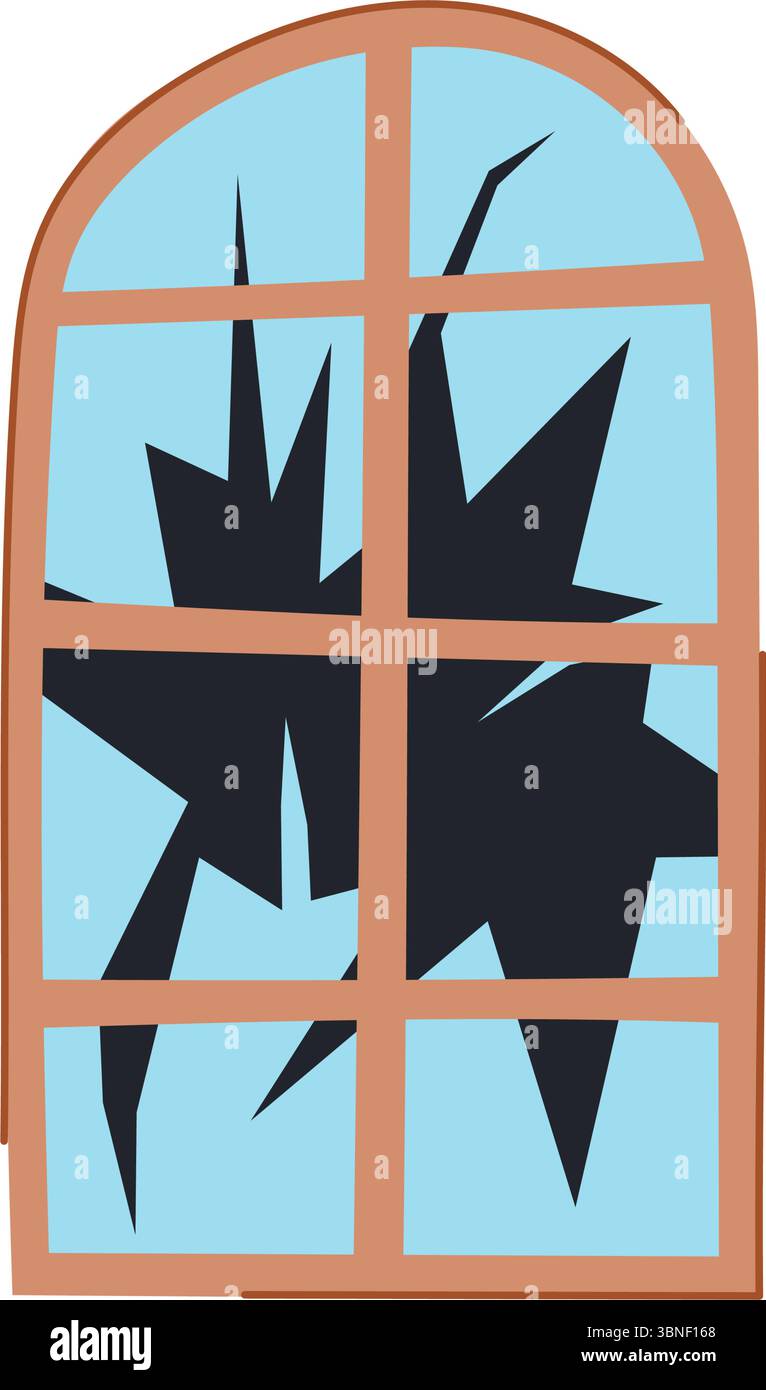 insulation broken wood windows cartoon vector illustration Stock Vector ...